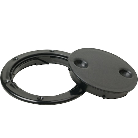 Seachoice Polypropylene Twist 'N' Lock Deck Plate, Black, Hole: 6-1/2" 39371